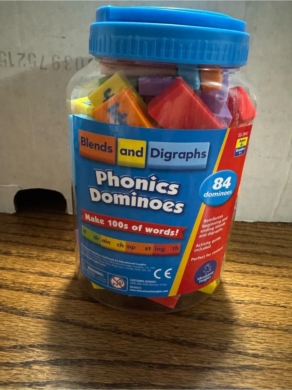 Phonics Dominoes Blends and Digraphs - Blue Lid Jar teacher